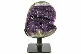 Amethyst Geode Section With Metal Stand - Uruguay #153327-2